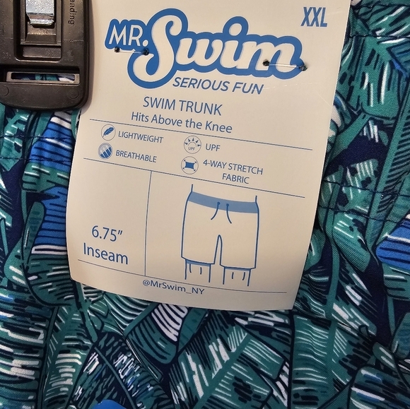 Mr. Swim Palms Blue Swim Trunks Men's Big & Tall Size XXL NWT - Picture 9 of 11